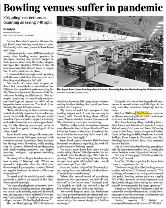 Novi Bowl - Jan 2021 Article